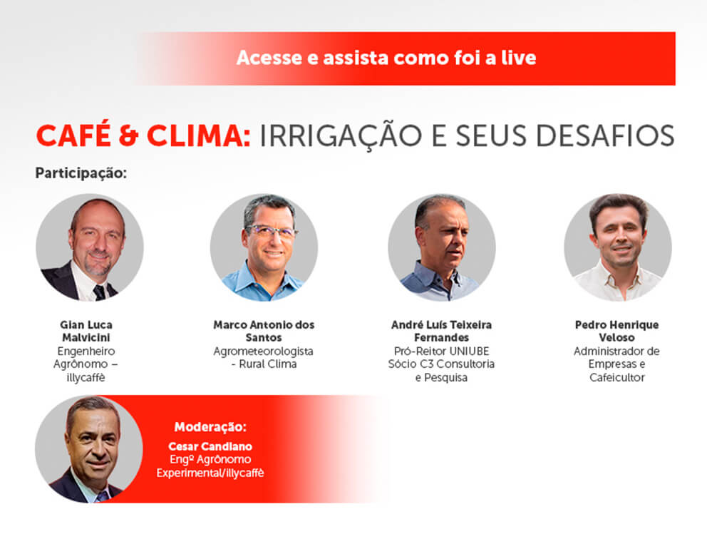 Clube illy do Café realiza a live Café & Clima: irrigação e seus desafios